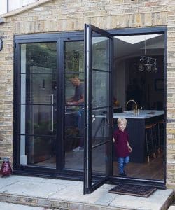 Child with a bifold door