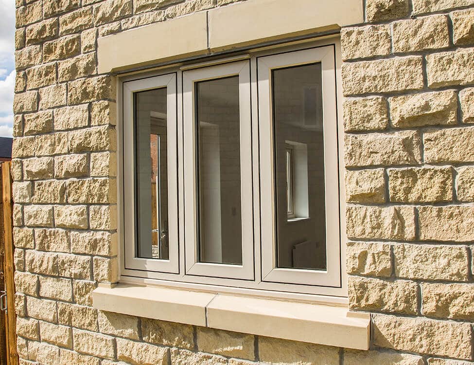 Traditional cream uPVC flush sash window