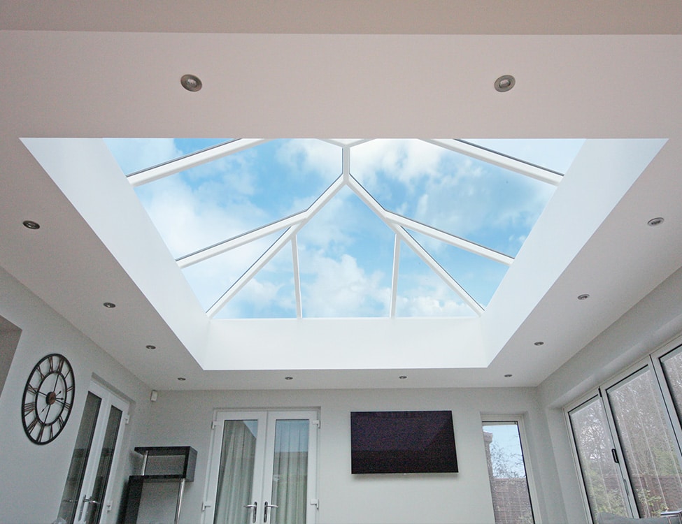 Large white roof lantern interior view