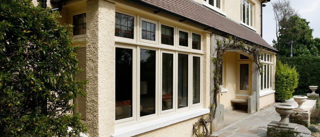 Cream aluminium bay windows