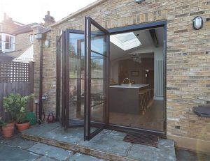 Open door aluminium bifold door